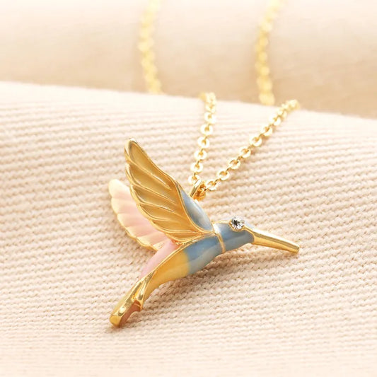 Hummingbird Necklace Gold